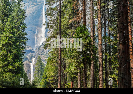 Bridal Veil Falls dans la région de Yosemite Park, California, USA Banque D'Images