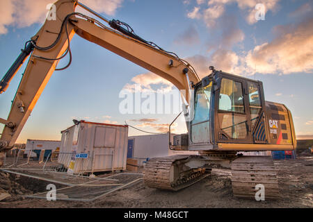 Une digger sur un site de construction Banque D'Images