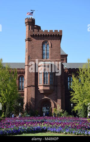 La Smithsonian Institution Building (château) à Washington, DC Banque D'Images