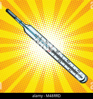 Verre mercure Thermomètre médical 36,6 température Banque D'Images