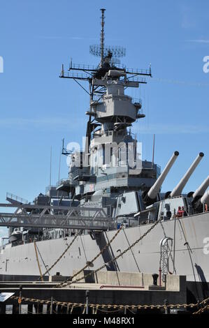 Cuirassé USS Wisconsin (BB-64) à Norfolk, en Virginie Banque D'Images