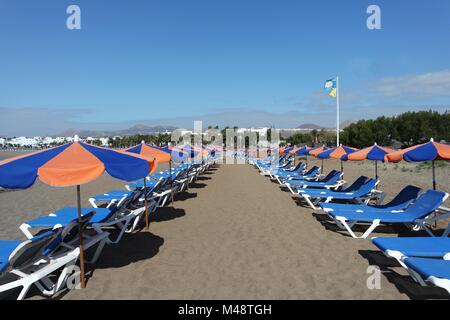 Plage de Puerto del Carmen, Lanzarote Banque D'Images