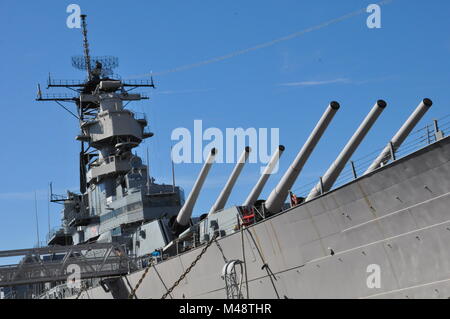 Cuirassé USS Wisconsin (BB-64) à Norfolk, en Virginie Banque D'Images