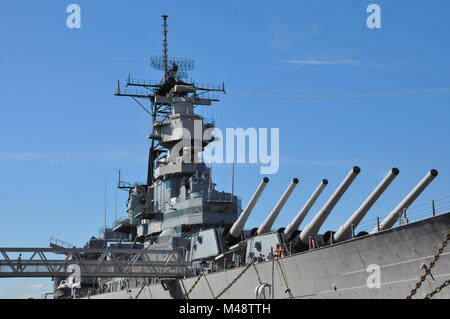 Cuirassé USS Wisconsin (BB-64) à Norfolk, en Virginie Banque D'Images