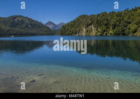 Avec l'Est du district de Alpsee Schwangau, Bavière Allgäu, Allemagne. Banque D'Images