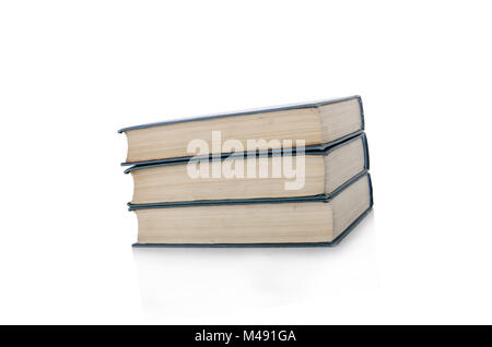 Pile de livres isolé le fond blanc Banque D'Images