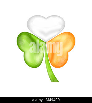 Shamrock en couleur drapeau irlandais pour la Saint Patrick day Banque D'Images