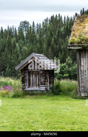 Vieille maison en bois en Norvège Banque D'Images