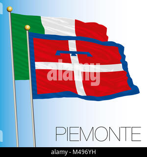 Drapeau régional du Piémont, Italie, Italie, Union européenne Banque D'Images