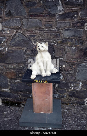 César (CÉSAR / Ceasar) -Statue d'ancienne ville cat (1990-204) à Kirkcudbright, Ecosse . Il avait l'habitude de se tenir debout la garde à l'extérieur du centre d'information touristique dans la ville où sa statue est aujourd'hui. Banque D'Images