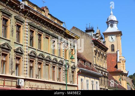 La ville de Brasov, en Transylvanie, Roumanie. L'architecture de la vieille ville. Banque D'Images