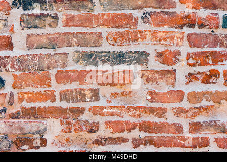 Arrière-plan d'une vieille et solide brickwall rouge Banque D'Images