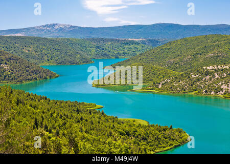 Vue sur le parc national de la rivière Krka Banque D'Images