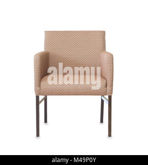 Fauteuil moderne de la brown clloth isolated over white Banque D'Images