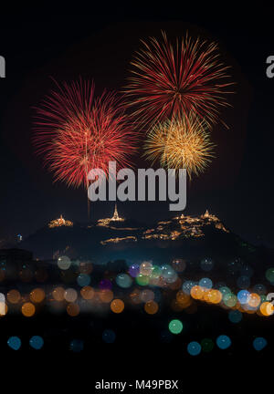 Fireworks festival annuel 2018, Khao Wang, Phetchaburi province de Thaïlande. Banque D'Images