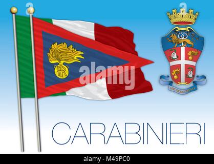 Fanion drapeau Carabinieri, Italie, vector illustration Illustration de Vecteur