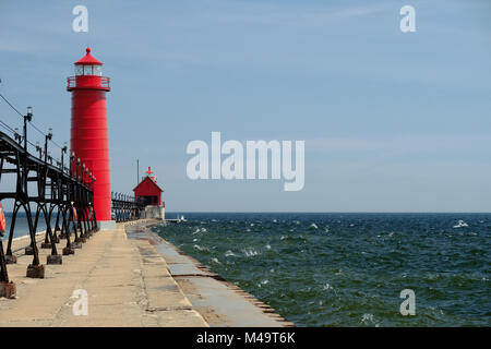 Grand Haven South Pierhead Lumière intérieure, construite en 1905 Banque D'Images