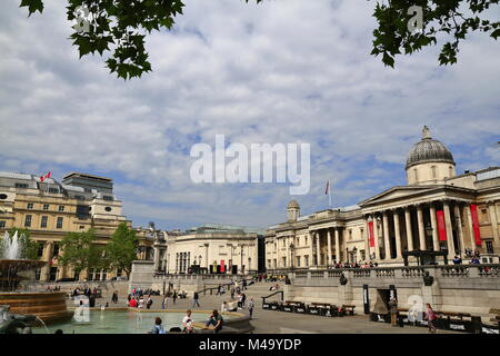 National Gallery et Trafalgar square à Londres Banque D'Images