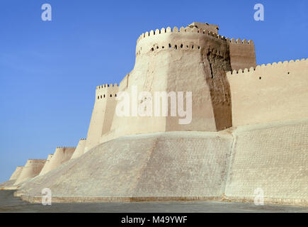 Itchan Kala murs - Vieille ville de Khiva, Ouzbékistan Banque D'Images