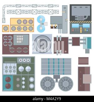 Bâtiments industriels - ensemble d'objets vectoriels modernes Illustration de Vecteur