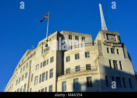 BBC Broadcasting House, Portland place, Langham Street, West London, Royaume-Uni Banque D'Images