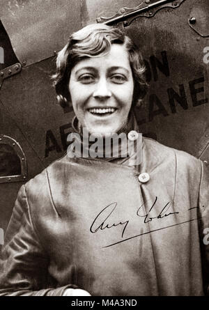 Amy Johnson (né le 1er juillet 1903 - 5 janvier 1941) aviateur pionnier Anglais Banque D'Images