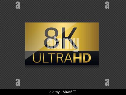 Étiquette Ultra HD 8K Illustration de Vecteur