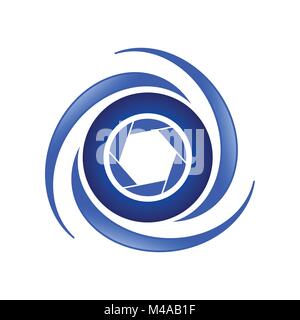 Photographie aérienne symbole géométrique du vecteur Conception Logo Graphique Illustration de Vecteur