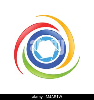 Drone aérien vecteur symbole Photographie Logo Design graphique géométrique Illustration de Vecteur