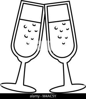 Icône isolés coupes de champagne Illustration de Vecteur