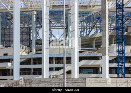 Les structures de béton et d'acier dans la construction du stade. Nizhny Novgorod. La Russie Banque D'Images