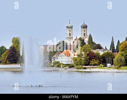 Friedrichshafen, sur le lac de Constance avec l'église du château Banque D'Images