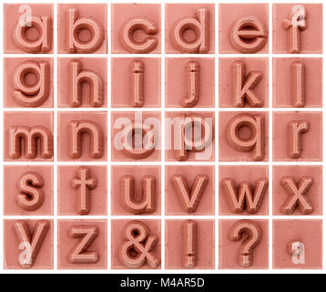 L'ordre alphabétique anglais, minuscules, isolé sur fond blanc Banque D'Images