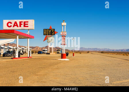 Roy's motel et café sur la Route 66 Banque D'Images