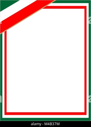 Cadre patriotique vert italien blanc drapeau rouge symboles Illustration de Vecteur