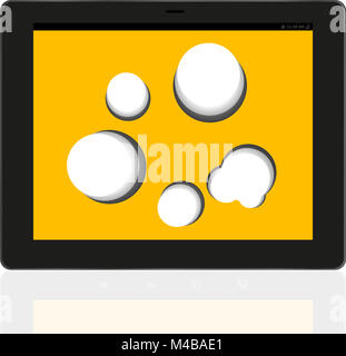 Bulle noire sur tablet pc, concept de réseau social Banque D'Images