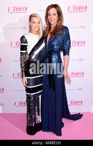 Margot Robbie et Allison Janney au cours de l'UK premiere de JE, Tonya, tenue à l'Curzon Mayfair, Londres. Photo date : Jeudi 15 février 2018. Voir PA story SHOWBIZ Tonya. Crédit photo doit se lire : Ian West/PA Wire Banque D'Images