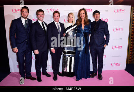 Invités, Steven Rogers, Margot Robbie, Allison Janney et Craig Gillespie lors de la première UK de JE, Tonya, tenue à l'Curzon Mayfair, Londres. Photo date : Jeudi 15 février 2018. Voir PA story SHOWBIZ Tonya. Crédit photo doit se lire : Ian West/PA Wire Banque D'Images