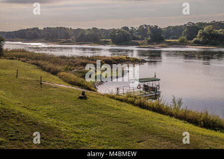 Traversier sur le fleuve Elbe, Allemagne Banque D'Images