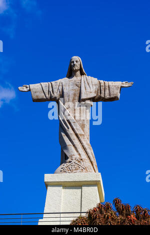 La statue du Christ Roi sur l'île de Madère - Portugal Banque D'Images