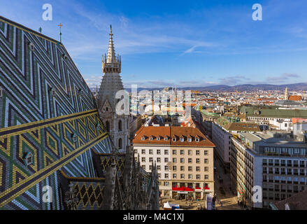 Vue depuis la cathédrale Saint Stephan à Vienne Autriche Banque D'Images