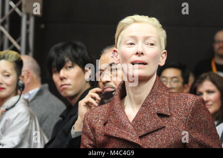 Berlin, Allemagne. Feb 15, 2018. Conférence de presse à l'hôtel Grand Hyatt à Berlin/Allemagne pour "Isle of Dogs" (film d'ouverture) par 68e Berlinale (International Film Festival). En vedette : Wes Anderson, Tilda Swinton, Bryan Cranston, Koyu Rankin, Liev Schreiber, Greta Gerwig, Bill Murray, Jeff Goldblum, Bob Balaban, Courtney B. Vance, Kunichi Nomura, où : Berlin/Allemagne, Quand : 15 février 2018. Credit : Tahsin Ocak/Alamy Live News Banque D'Images