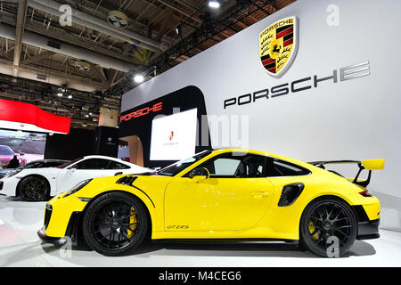 Toronto, Canada. Le 15 février 2018. Porsche GT2RS d'être dévoilée à l'International Canadien de l'auto 2018 Aperçu du média jour au Metro Toronto Convention Centre. Dominic Chan/EXimages Banque D'Images
