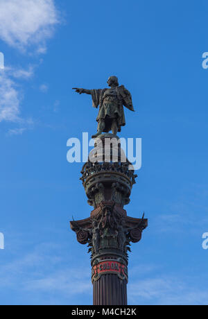 Monumento a Colon à Barcelone en Espagne. Banque D'Images