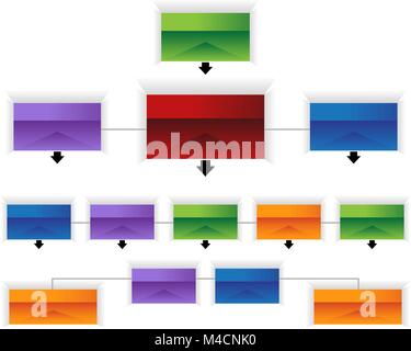 Une image d'un organigramme d'entreprise 3d infographie. Illustration de Vecteur