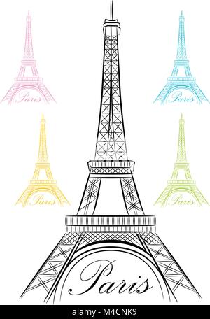 L'image d'une fantaisie Paris Tour Eiffel l'icône. Illustration de Vecteur