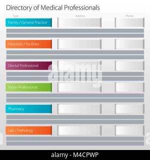 Une image d'un annuaire des professionnels de la santé de l'icône de graphique. Illustration de Vecteur