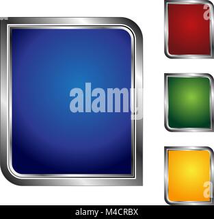 L'image d'une icône du bouton set avec contour métallique. Illustration de Vecteur