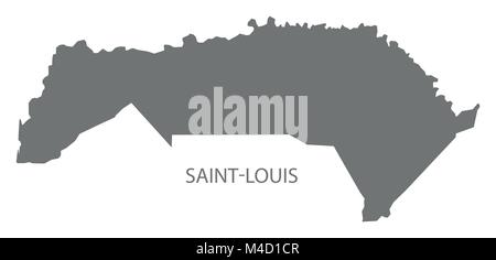 Saint-Louis du Sénégal carte gris illustration forme silhouette Illustration de Vecteur