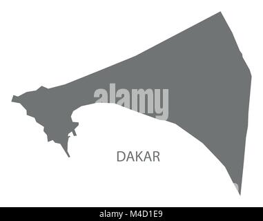 Carte de Dakar Sénégal gris illustration forme silhouette Illustration de Vecteur